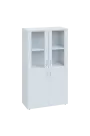 ENP 4 - 8DS kancelářská skříň, 4-dveřová/prosklená, 1450x800x400, bílá