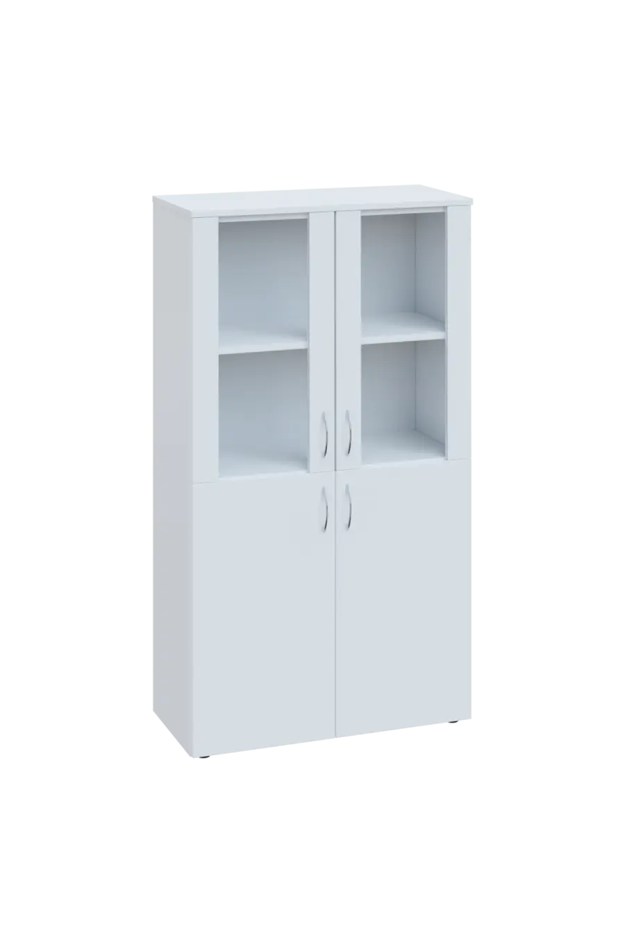 ENP 4 - 8DS kancelářská skříň, 4-dveřová/prosklená, 1450x800x400, bílá