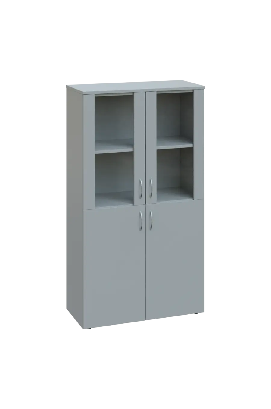 ENP 4 - 8DS kancelářská skříň, 4-dveřová/prosklená, 1450x800x400, šedá