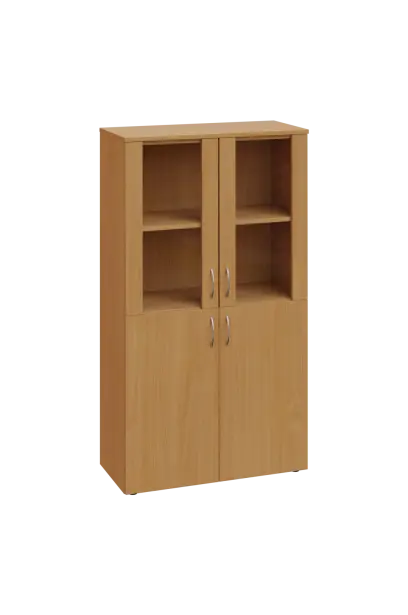 ENP 4 - 8DS kancelářská skříň, 4-dveřová/prosklená, 1450x800x400, buk Royal