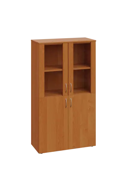 ENP 4 - 8DS kancelářská skříň, 4-dveřová/prosklená, 1450x800x400, olše jantar