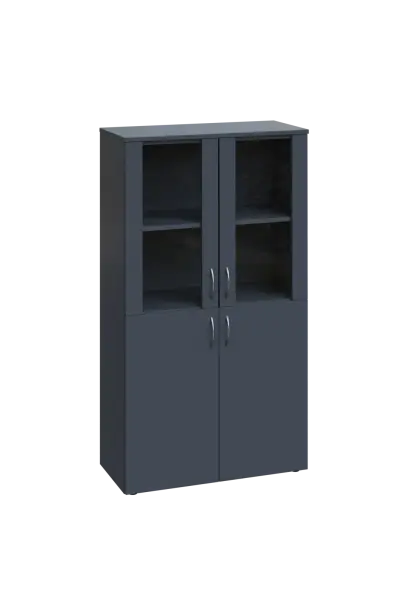 ENP 4 - 8DS kancelářská skříň, 4-dveřová/prosklená, 1450x800x400, antracit
