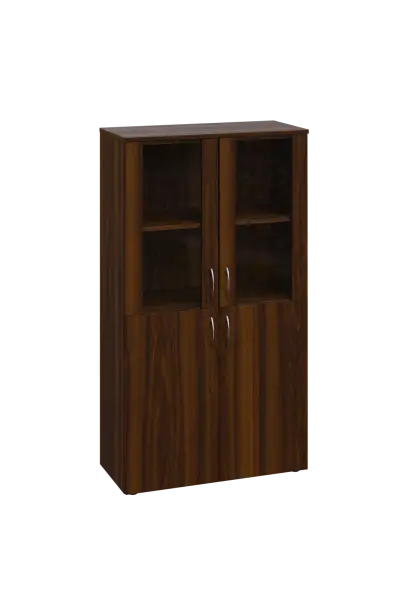 ENP 4 - 8DS kancelářská skříň, 4-dveřová/prosklená, 1450x800x400, ořech královský