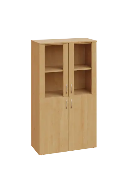 ENP 4 - 8DS kancelářská skříň, 4-dveřová/prosklená, 1450x800x400, javor horský