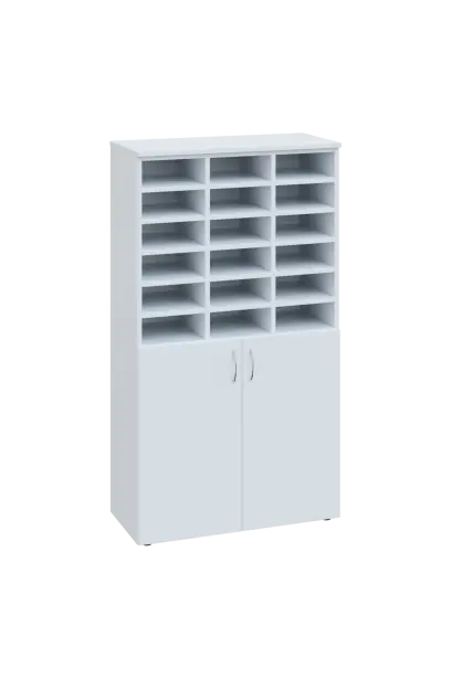 ERGP - 4 kancelářská skříň, 2-dveřová/registrační vložka, 1450x800x400, bílá