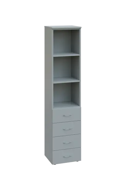 ENP 5 - 44ZN kancelářská skříň, 4-zásuvková/nika, 1800x400x400, šedá