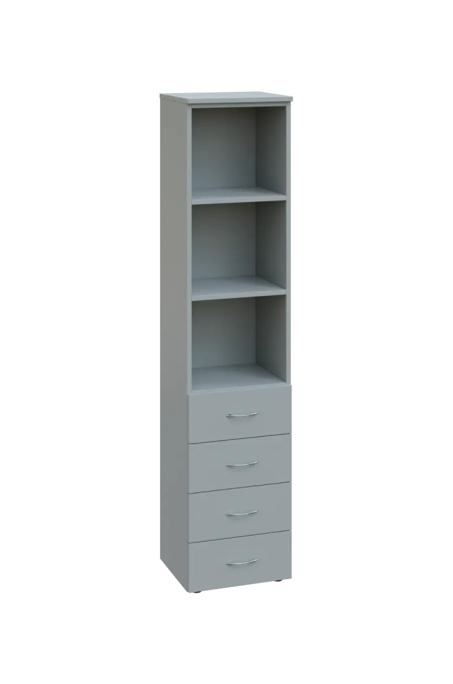 ENP 5 - 44ZN kancelářská skříň, 4-zásuvková/nika, 1800x400x400, šedá