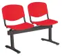 MODENA - 2, plastová lavice do čekárny, 2-sedák, červená, kostra černá