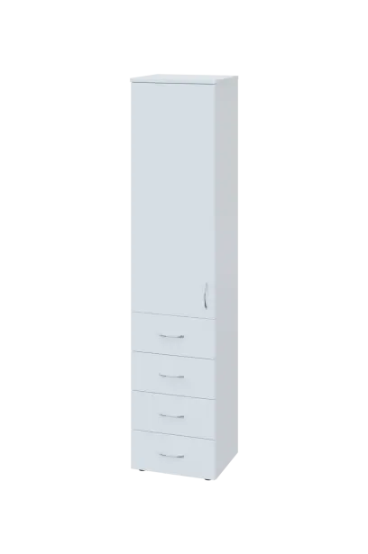 ENP 5 - 44ZD kancelářská skříň, 4-zásuvková/1-dveřová, levá, 1800x400x400, bílá