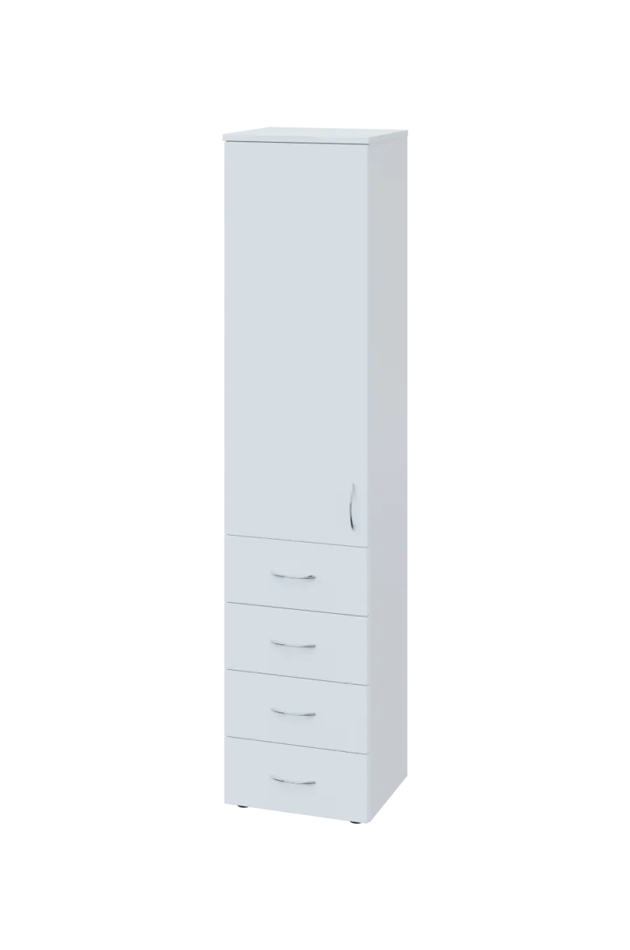 ENP 5 - 44ZD kancelářská skříň, 4-zásuvková/1-dveřová, levá, 1800x400x400, bílá