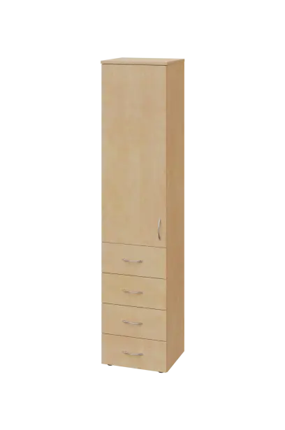 ENP 5 - 44ZD kancelářská skříň, 4-zásuvková/1-dveřová, levá, 1800x400x400, bříza irská