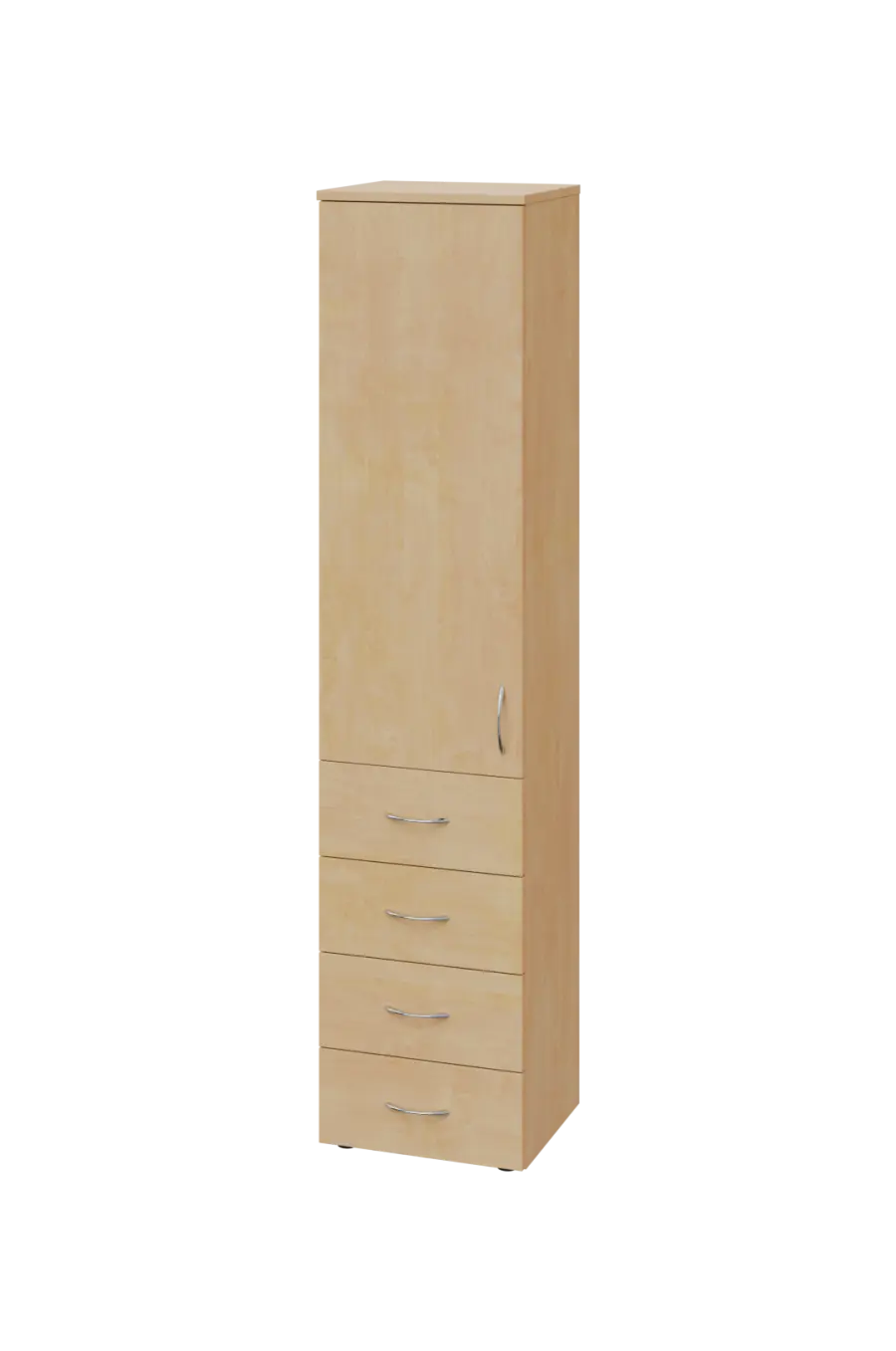 ENP 5 - 44ZD kancelářská skříň, 4-zásuvková/1-dveřová, levá, 1800x400x400, bříza irská