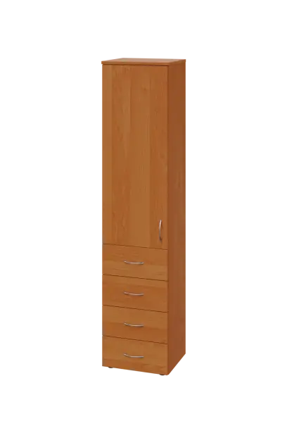 ENP 5 - 44ZD kancelářská skříň, 4-zásuvková/1-dveřová, levá, 1800x400x400, olše jantar