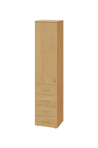 ENP 5 - 44ZD kancelářská skříň, 4-zásuvková/1-dveřová, levá, 1800x400x400, javor horský