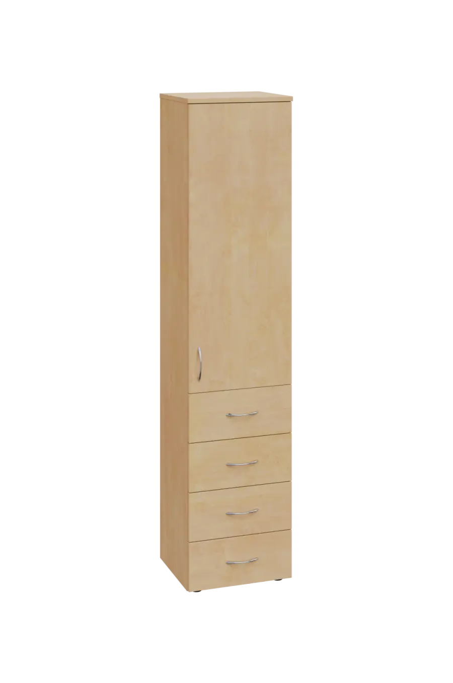 ENP 5 - 44ZD kancelářská skříň, 4-zásuvková/1-dveřová, pravá, 1800x400x400, bříza irská