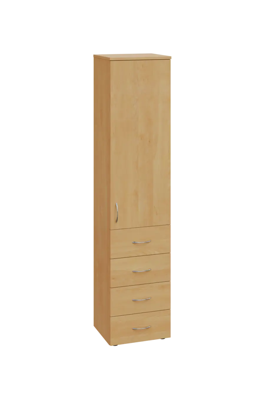 ENP 5 - 44ZD kancelářská skříň, 4-zásuvková/1-dveřová, pravá, 1800x400x400, javor horský