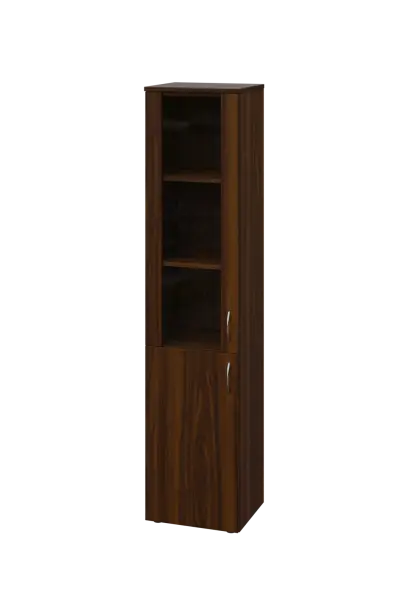 ENP 5 - 4DS kancelářská skříň, 2-dveřová/prosklená, levá, 1800x400x400, ořech královský