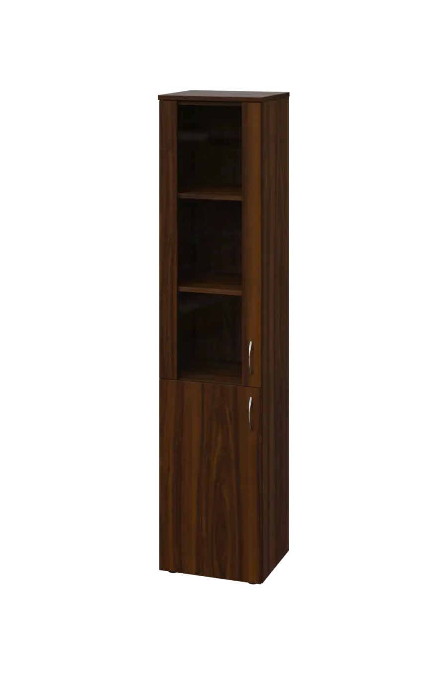 ENP 5 - 4DS kancelářská skříň, 2-dveřová/prosklená, levá, 1800x400x400, ořech královský