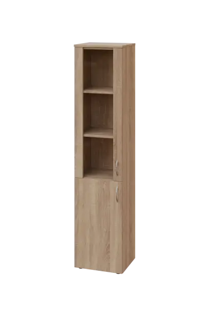 ENP 5 - 4DS kancelářská skříň, 2-dveřová/prosklená, levá, 1800x400x400, dub bardolino