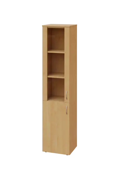 ENP 5 - 4DS kancelářská skříň, 2-dveřová/prosklená, levá, 1800x400x400, javor horský