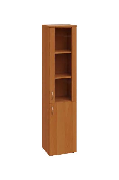 ENP 5 - 4DS kancelářská skříň, 2-dveřová/prosklená, pravá, 1800x400x400, olše jantar