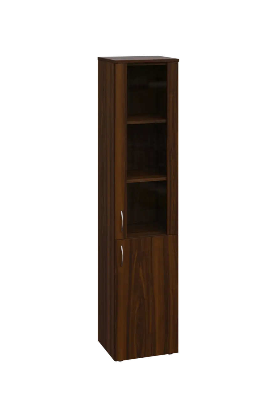 ENP 5 - 4DS kancelářská skříň, 2-dveřová/prosklená, pravá, 1800x400x400, ořech královský