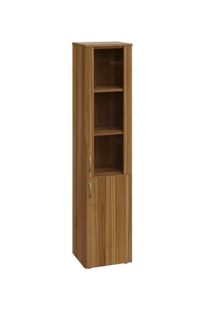 ENP 5 - 4DS kancelářská skříň, 2-dveřová/prosklená, pravá, 1800x400x400, ořech světlý