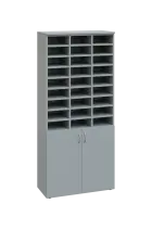 ERGP - 5 kancelářská skříň, 2-dveřová, 3 x registrační vložka, 1800x800x400, šedá