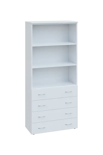 ENP 5 - 84ZN kancelářská skříň, 4-zásuvková/nika, 1800x800x400, bílá