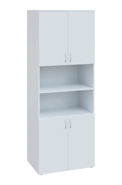 ENP 6 - 84DN kancelářská skříň, 4-dveřová/nika, 2150x800x400, bílá