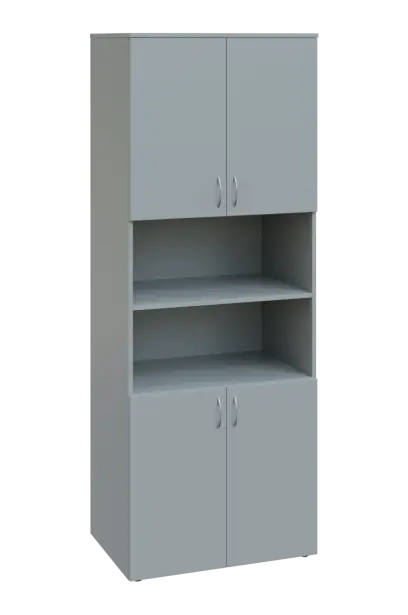 ENP 6 - 84DN kancelářská skříň, 4-dveřová/nika, 2150x800x400, šedá