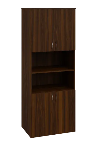 ENP 6 - 84DN kancelářská skříň, 4-dveřová/nika, 2150x800x400, ořech královský