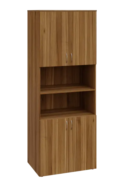 ENP 6 - 84DN kancelářská skříň, 4-dveřová/nika, 2150x800x400, ořech světlý