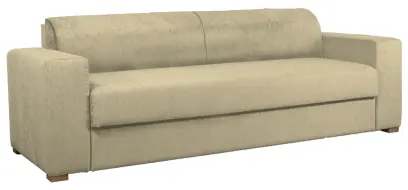 MALAGA rozložitelná pohovka, lamely HR, koženka HOLY BE 5 - koženka krémová