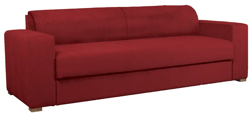 MALAGA rozložitelná pohovka, lamely HR, koženka HOLY CE 2 - koženka malinová