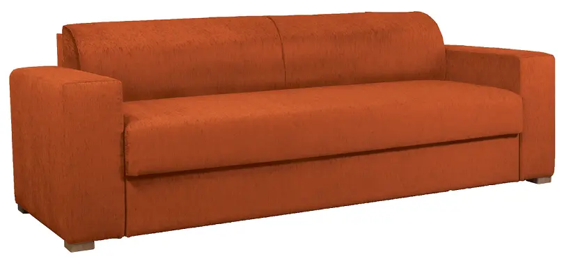 MALAGA rozložitelná pohovka, lamely HR, koženka OTO P 2 - koženka cihlová