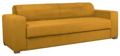 MALAGA rozložitelná pohovka, lamely HR, koženka OTO T 5 - koženka žluto-oranžová