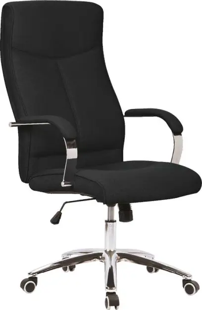 BERGAMO křeslo kancelářské, chrom kříž, kolečka uni, látka černá
