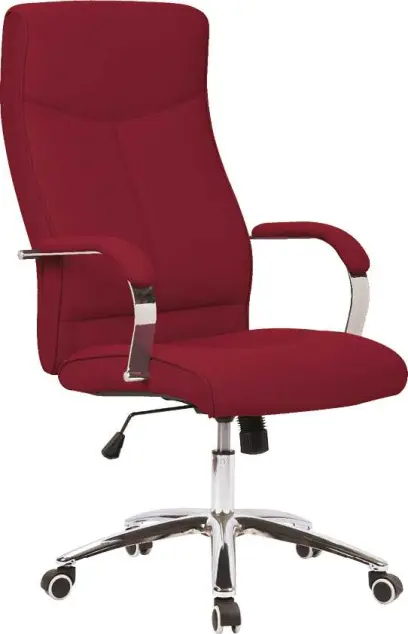 BERGAMO křeslo kancelářské, chrom kříž, kolečka uni, látka vínová