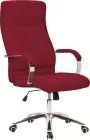 BERGAMO křeslo kancelářské, chrom kříž, kolečka uni, látka vínová