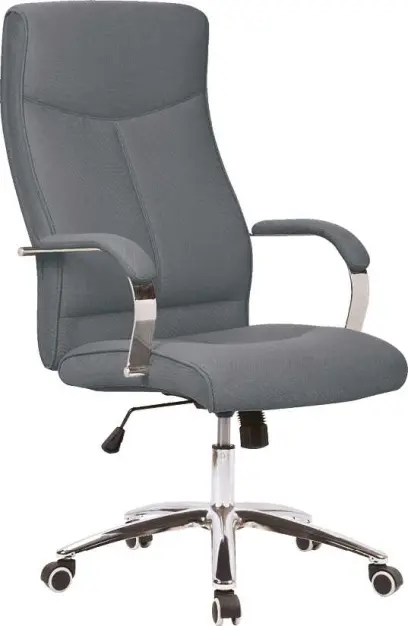 BERGAMO křeslo kancelářské, chrom kříž, kolečka uni, látka šedá