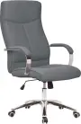BERGAMO křeslo kancelářské, chrom kříž, kolečka uni, látka šedá