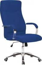 BERGAMO křeslo kancelářské, chrom kříž, kolečka uni, látka modrá