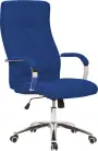 BERGAMO křeslo kancelářské, chrom kříž, kolečka uni, látka modrá