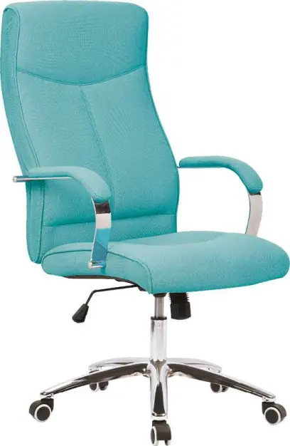 BERGAMO křeslo kancelářské, chrom kříž, kolečka uni, látka tyrkysová