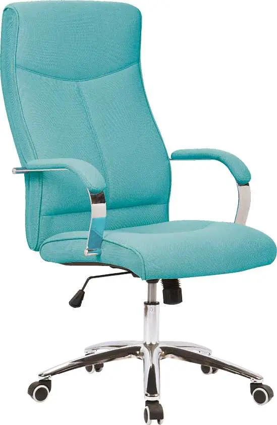 BERGAMO křeslo kancelářské, chrom kříž, kolečka uni, látka tyrkysová