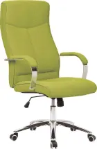 BERGAMO křeslo kancelářské, chrom kříž, kolečka uni, látka zelená