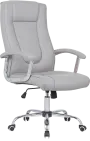 MALLORCA křeslo kancelářské, chrom kříž, kolečka uni, EKO-PU šedá