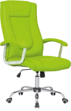 MALLORCA křeslo kancelářské, chrom kříž, kolečka uni, EKO-PU zelená