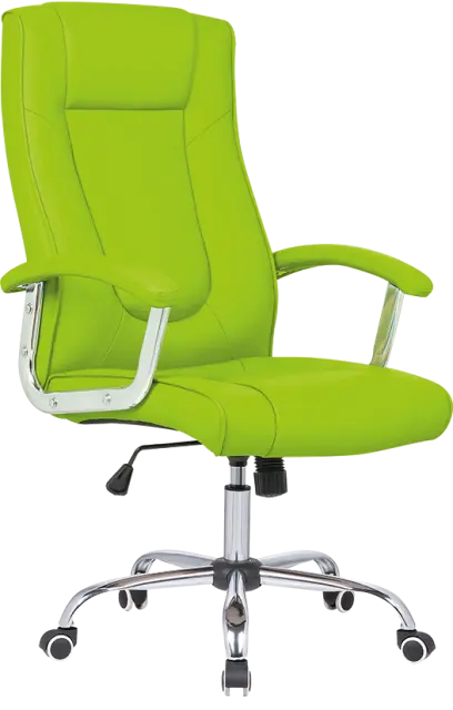 MALLORCA křeslo kancelářské, chrom kříž, kolečka uni, EKO-PU zelená